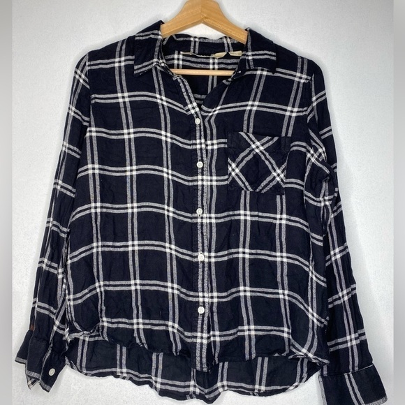 MEDIUM ROEBUCK & CO. BLACK AND WHITE FLANNEL - Picture 1 of 3